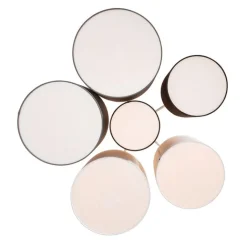 QAZQA Deckenleuchten|Wohnzimmerlampen*Deckenleuchte weiß grau und braun 6-Licht - Multidrum