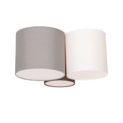 QAZQA Deckenleuchten|Wohnzimmerlampen*Deckenleuchte weiß grau und braun 3-Licht - Multidrum