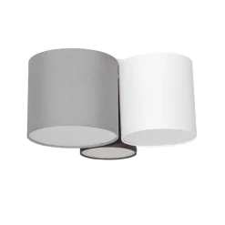 QAZQA Deckenleuchten|Wohnzimmerlampen*Deckenleuchte weiß grau und braun 3-Licht - Multidrum