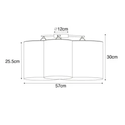 QAZQA Deckenleuchten|Wohnzimmerlampen*Deckenleuchte weiß grau und braun 3-Licht - Multidrum
