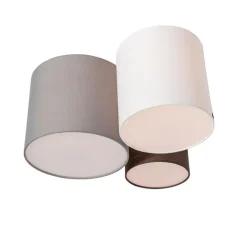 QAZQA Deckenleuchten|Wohnzimmerlampen*Deckenleuchte weiß grau und braun 3-Licht - Multidrum