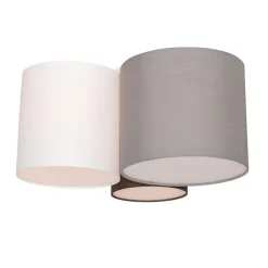 QAZQA Deckenleuchten|Wohnzimmerlampen*Deckenleuchte weiß grau und braun 3-Licht - Multidrum