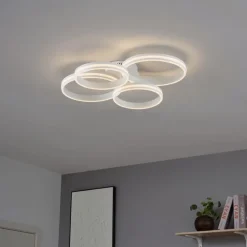 QAZQA Led-Deckenleuchten|Deckenleuchten*Deckenleuchte weiß inkl. LED 3-Stufen-Dimmbar 4-flammig - Navara