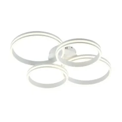 QAZQA Led-Deckenleuchten|Deckenleuchten*Deckenleuchte weiß inkl. LED 3-Stufen-Dimmbar 4-flammig - Navara