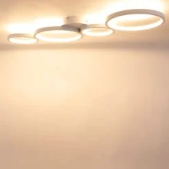 QAZQA Led-Deckenleuchten|Deckenleuchten*Deckenleuchte weiß inkl. LED 3-stufig dimmbar 4-flammig - Lupolo