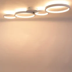 QAZQA Led-Deckenleuchten|Deckenleuchten*Deckenleuchte weiß inkl. LED 3-stufig dimmbar 4-flammig - Lupolo