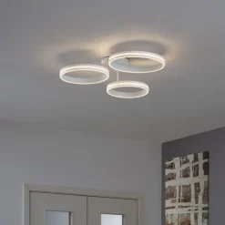 QAZQA Led-Deckenleuchten|Deckenleuchten*Deckenleuchte weiß inkl. LED 3-Stufen-Dimmbar 3-flammig - Navara