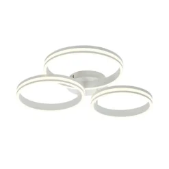 QAZQA Led-Deckenleuchten|Deckenleuchten*Deckenleuchte weiß inkl. LED 3-Stufen-Dimmbar 3-flammig - Navara