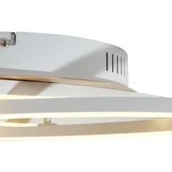 QAZQA Küchenlampen|Led-Deckenleuchten*Deckenleuchte Weiß mit Holz inkl. LED 3-Stufen-Dimmbar 2-flammig - Kane