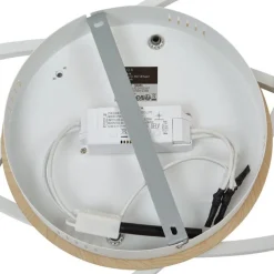 QAZQA Küchenlampen|Led-Deckenleuchten*Deckenleuchte Weiß mit Holz inkl. LED 3-Stufen-Dimmbar 2-flammig - Kane