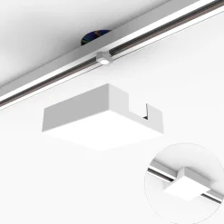 QAZQA Küchenlampen|Deckenstrahler*Deckenplatte Schienensystem weiß quadratisch 1-phasig - Iconic