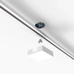 QAZQA Küchenlampen|Deckenstrahler*Deckenplatte Schienensystem weiß quadratisch 1-phasig - Iconic