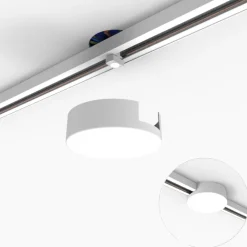 QAZQA Schlafzimmerlampen|Küchenlampen*Deckenplatte Schienensystem weiß rund 1-phasig - Iconic