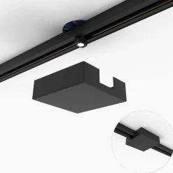 QAZQA Schlafzimmerlampen|Küchenlampen*Deckenplatte Schienensystem schwarz quadratisch 1-phasig - Iconic