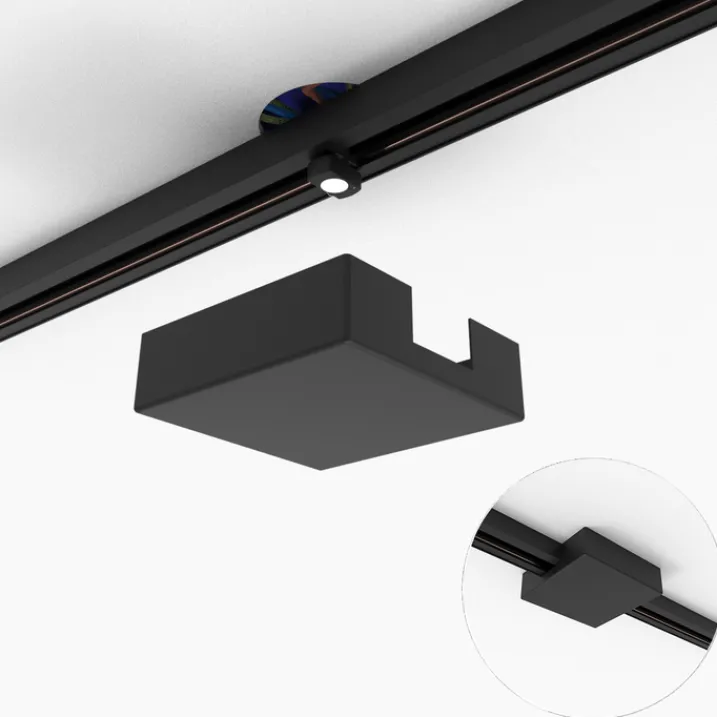 QAZQA Schlafzimmerlampen|Küchenlampen*Deckenplatte Schienensystem schwarz quadratisch 1-phasig - Iconic
