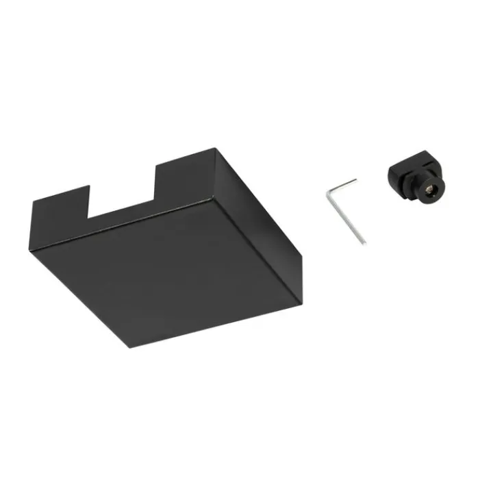 QAZQA Schlafzimmerlampen|Küchenlampen*Deckenplatte Schienensystem schwarz quadratisch 1-phasig - Iconic