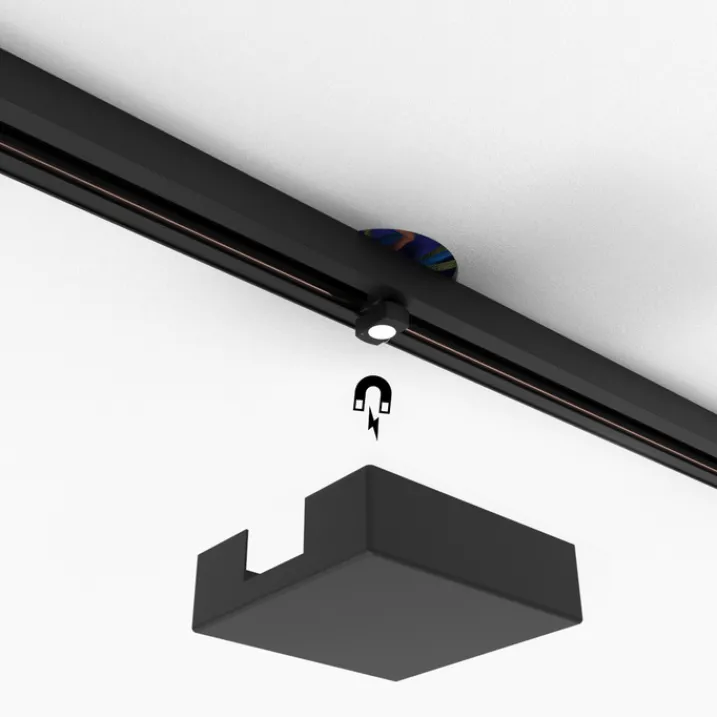 QAZQA Schlafzimmerlampen|Küchenlampen*Deckenplatte Schienensystem schwarz quadratisch 1-phasig - Iconic