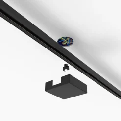 QAZQA Schlafzimmerlampen|Küchenlampen*Deckenplatte Schienensystem schwarz quadratisch 1-phasig - Iconic