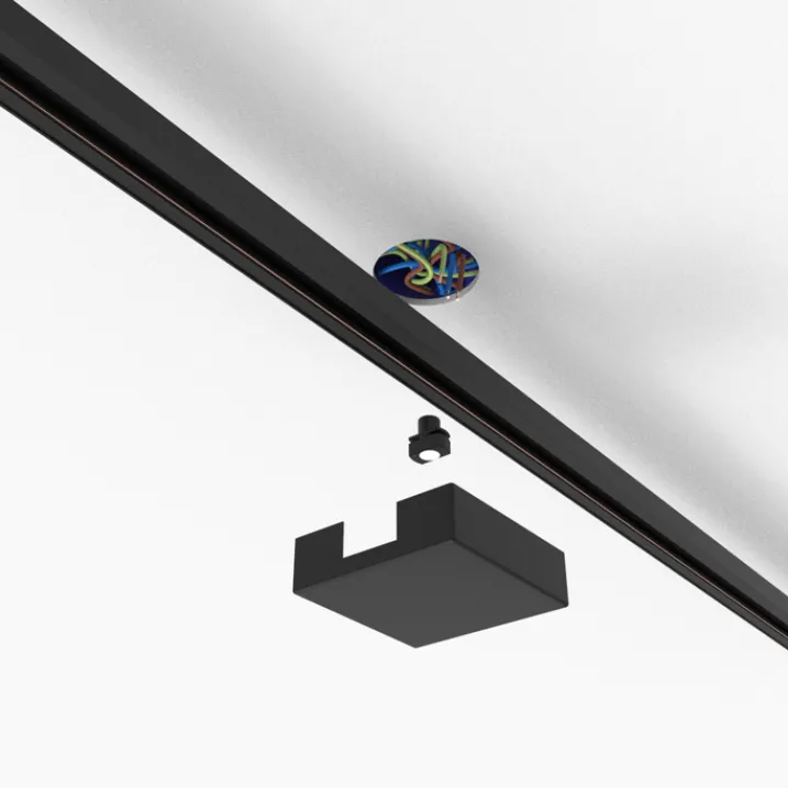 QAZQA Schlafzimmerlampen|Küchenlampen*Deckenplatte Schienensystem schwarz quadratisch 1-phasig - Iconic