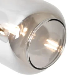 QAZQA Deckenstrahler|Aufbaustrahler*Deckenspot Schwarz / Gold mit Rauchglas 2-flammig - Zuzanna