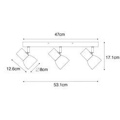 QAZQA Schlafzimmerlampen|Küchenlampen*Deckenstrahler aus Holz mit weißem, verstellbarem 3-flammigen Strahler – Thorin