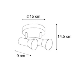 QAZQA Deckenstrahler|Aufbaustrahler*Deckenstrahler bronze dreh- und schwenkbar - Karin 2