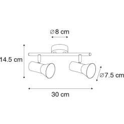 QAZQA Deckenstrahler|Aufbaustrahler*Deckenstrahler bronze dreh- und schwenkbar - Karin 2
