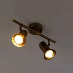 QAZQA Deckenstrahler|Aufbaustrahler*Deckenstrahler bronze dreh- und schwenkbar - Karin 2