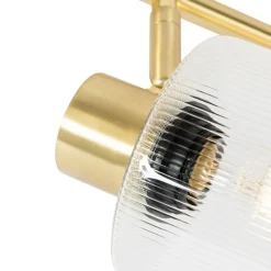QAZQA Schlafzimmerlampen|Küchenlampen*Deckenstrahler Gold mit Glas 4-flammig verstellbar - Laura