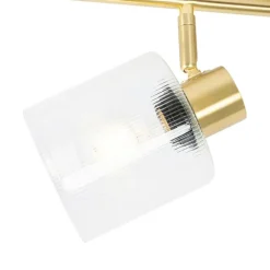 QAZQA Schlafzimmerlampen|Küchenlampen*Deckenstrahler Gold mit Glas 4-flammig verstellbar - Laura