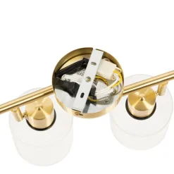 QAZQA Schlafzimmerlampen|Küchenlampen*Deckenstrahler Gold mit Glas 4-flammig verstellbar - Laura