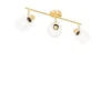 QAZQA Deckenstrahler|Aufbaustrahler*Deckenstrahler Gold mit Glas 3-flammig verstellbar - Laura