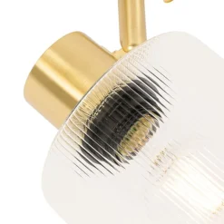 QAZQA Deckenstrahler|Aufbaustrahler*Deckenstrahler Gold mit Glas 3-flammig verstellbar - Laura