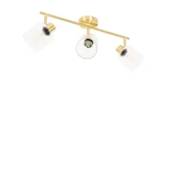 QAZQA Deckenstrahler|Aufbaustrahler*Deckenstrahler Gold mit Glas 3-flammig verstellbar - Laura