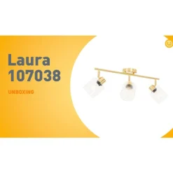 QAZQA Deckenstrahler|Aufbaustrahler*Deckenstrahler Gold mit Glas 3-flammig verstellbar - Laura