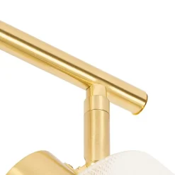 QAZQA Deckenstrahler|Aufbaustrahler*Deckenstrahler Gold mit Glas 3-flammig verstellbar - Laura