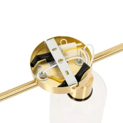 QAZQA Deckenstrahler|Aufbaustrahler*Deckenstrahler Gold mit Glas 3-flammig verstellbar - Laura