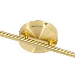 QAZQA Deckenstrahler|Aufbaustrahler*Deckenstrahler Gold mit Glas 2-flammig verstellbar - Laura