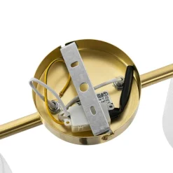 QAZQA Deckenstrahler|Aufbaustrahler*Deckenstrahler Gold mit Glas 2-flammig verstellbar - Laura