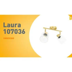 QAZQA Deckenstrahler|Aufbaustrahler*Deckenstrahler Gold mit Glas 2-flammig verstellbar - Laura