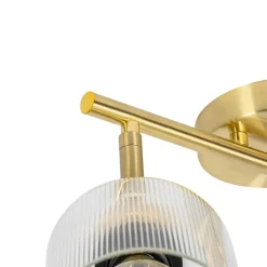 QAZQA Deckenstrahler|Aufbaustrahler*Deckenstrahler Gold mit Glas 2-flammig verstellbar - Laura