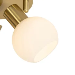 QAZQA Küchenlampen|Deckenstrahler*Deckenstrahler Gold mit Opalglas 3-flammig verstellbar - Anouk