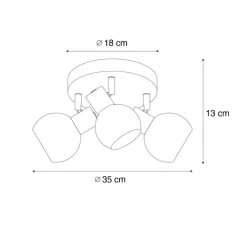 QAZQA Küchenlampen|Deckenstrahler*Deckenstrahler Gold mit Opalglas 3-flammig verstellbar - Anouk