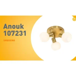 QAZQA Küchenlampen|Deckenstrahler*Deckenstrahler Gold mit Opalglas 3-flammig verstellbar - Anouk