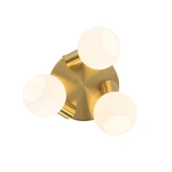 QAZQA Küchenlampen|Deckenstrahler*Deckenstrahler Gold mit Opalglas 3-flammig verstellbar - Anouk