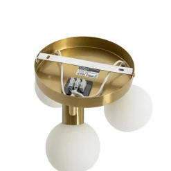 QAZQA Küchenlampen|Deckenstrahler*Deckenstrahler Gold mit Opalglas 3-flammig verstellbar - Anouk