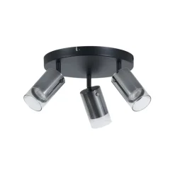 QAZQA Deckenstrahler|Aufbaustrahler*Deckenstrahler Gunmetal Rund 3-flammig drehbar und verstellbar - Drain