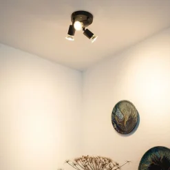 QAZQA Aufbaustrahler|Deckenstrahler*Deckenstrahler im Industriedesign schwarz schwenkbar rund - Jeany 3