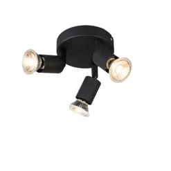 QAZQA Aufbaustrahler|Deckenstrahler*Deckenstrahler im Industriedesign schwarz schwenkbar rund - Jeany 3