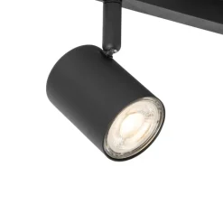 QAZQA Deckenstrahler|Aufbaustrahler*Deckenstrahler schwarz GU10 50mm 2-flammig inkl. Hintergrundbeleuchtung - Back Up